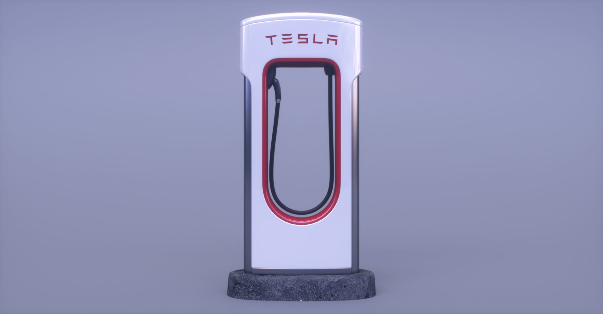 Tesla Supercharger Low-poly 3D model_6