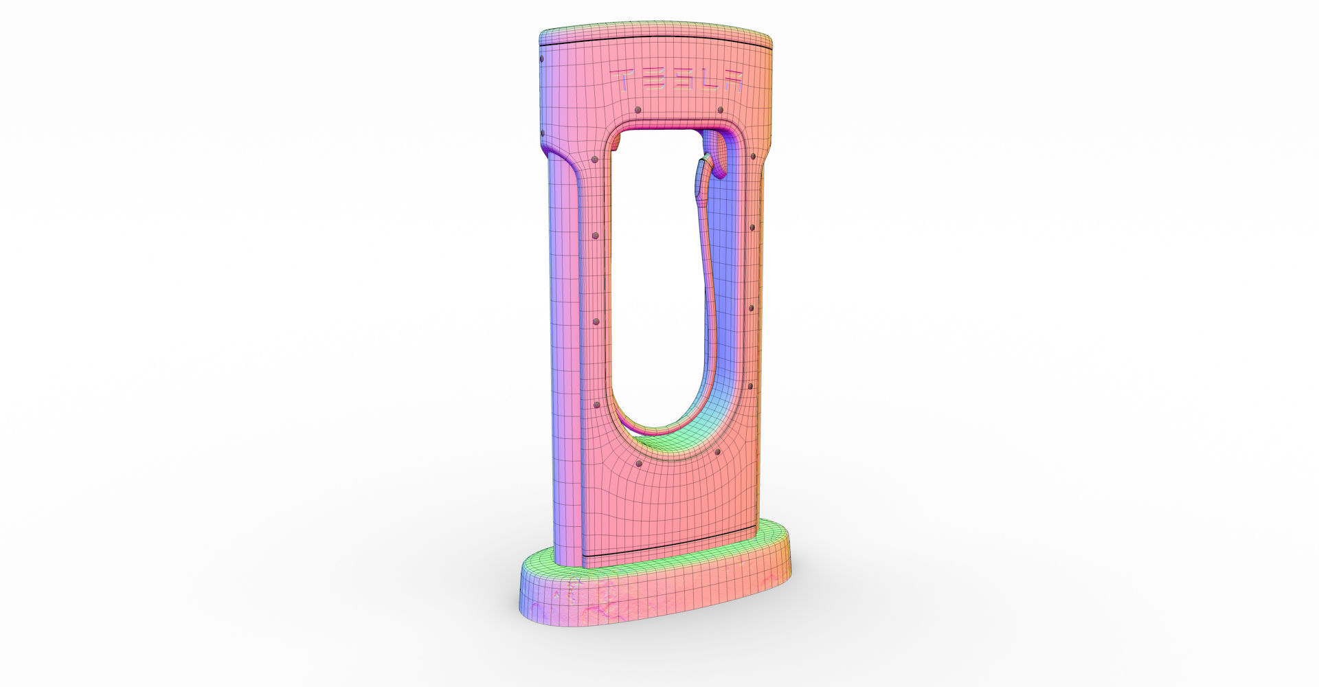 Tesla Supercharger Low-poly 3D model_10