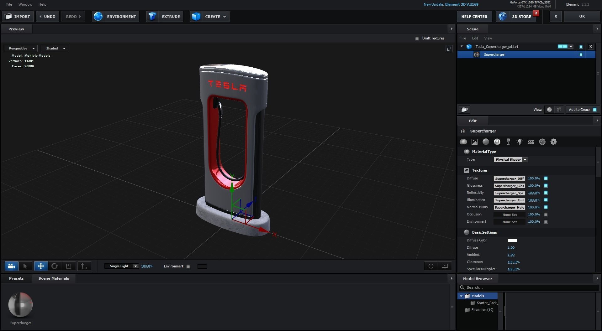 Tesla Supercharger Low-poly 3D model_21