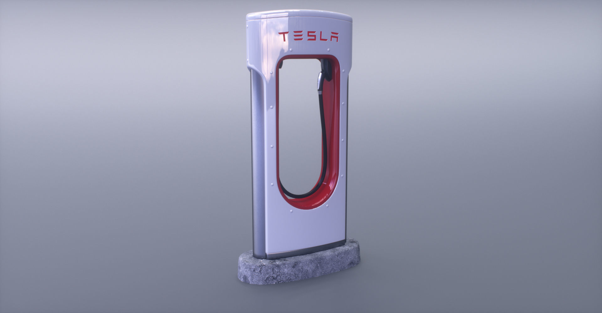 Tesla Supercharger Low-poly 3D model_9