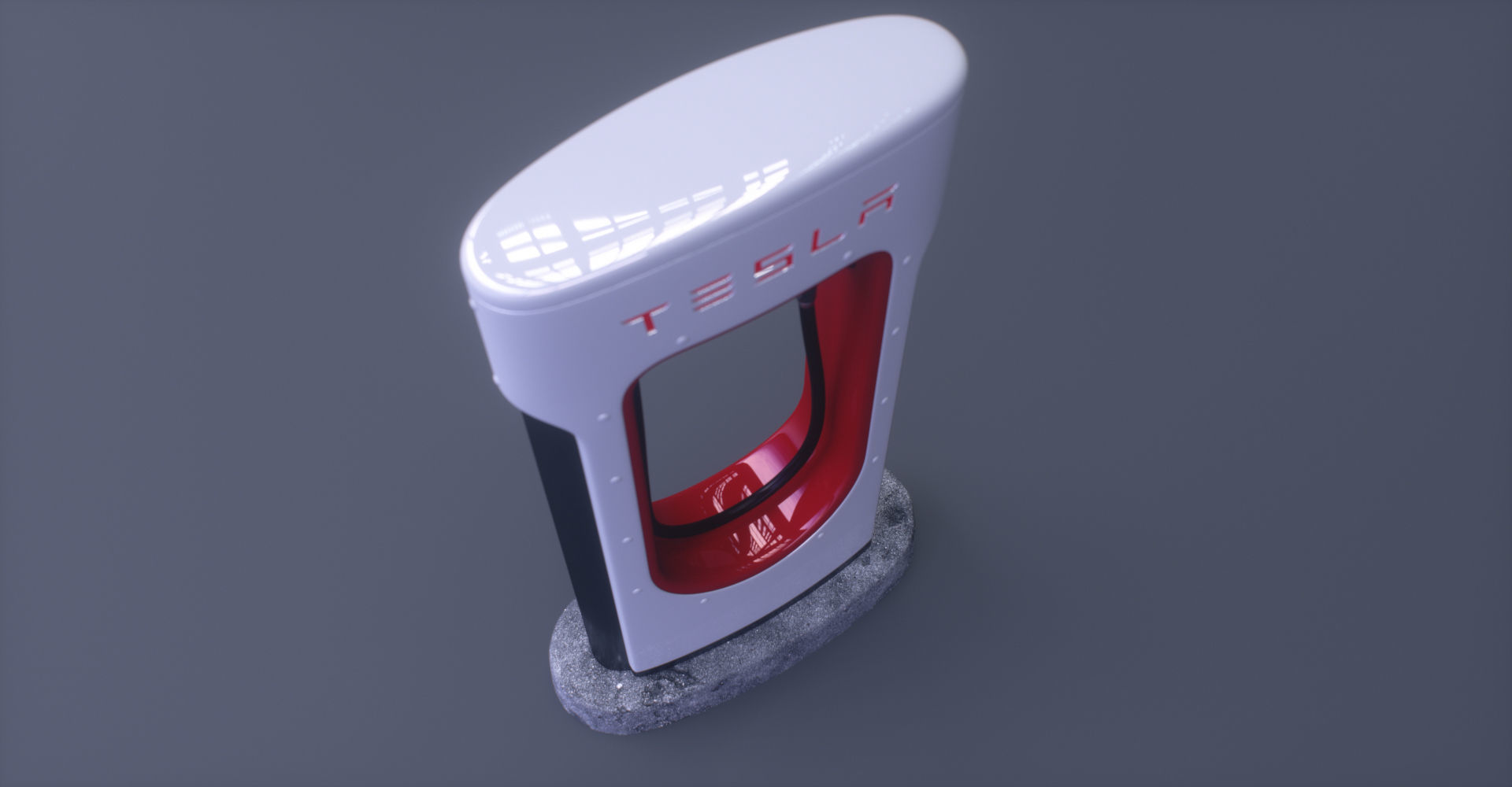 Tesla Supercharger Low-poly 3D model_11