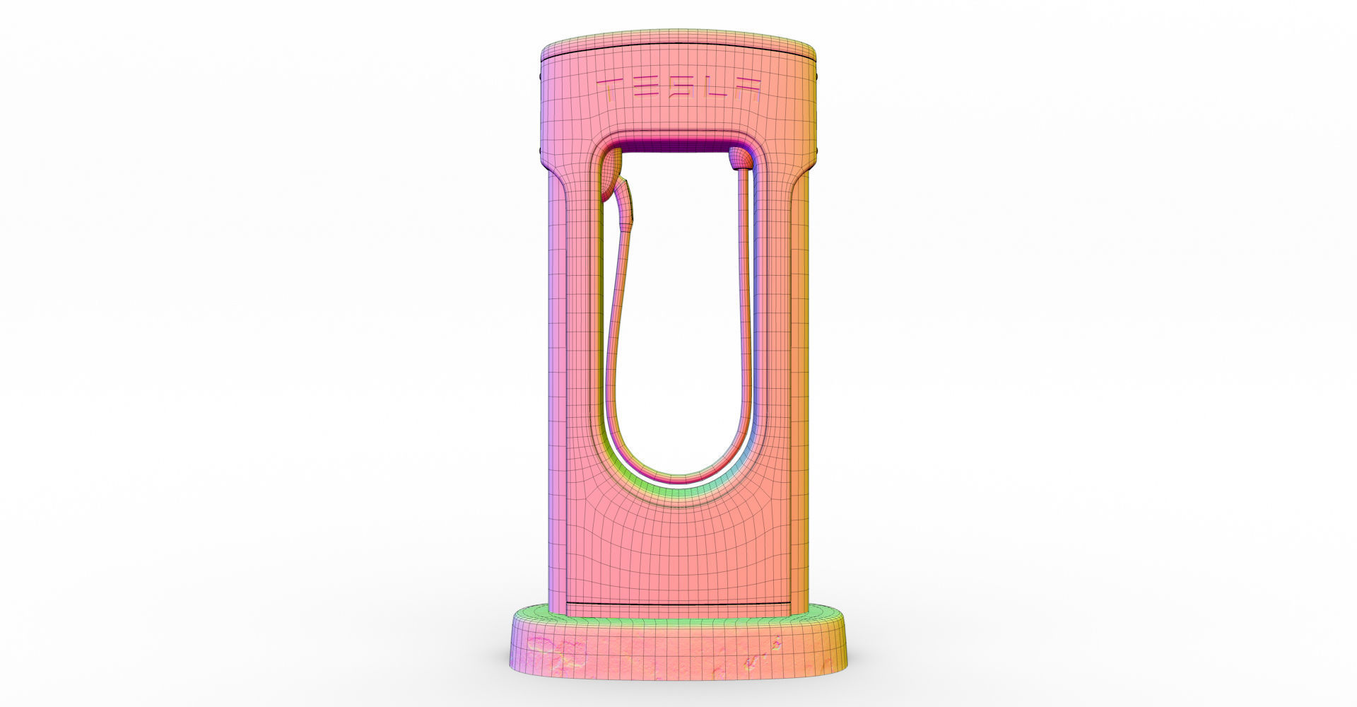 Tesla Supercharger Low-poly 3D model_8