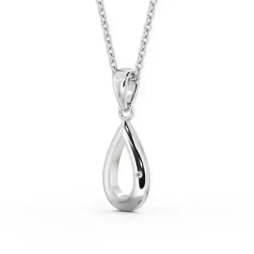 stl file sterling silver tear pendant with diamonds