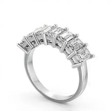 stl file princess cut diamond eternity ring gold