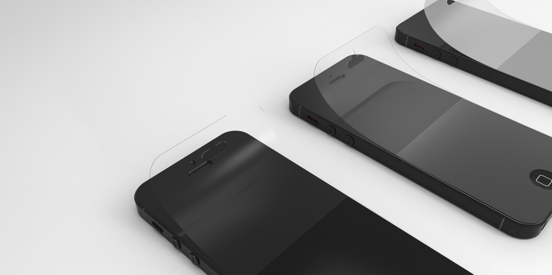 Iphone 5 with privacy screen guard 3D model_2