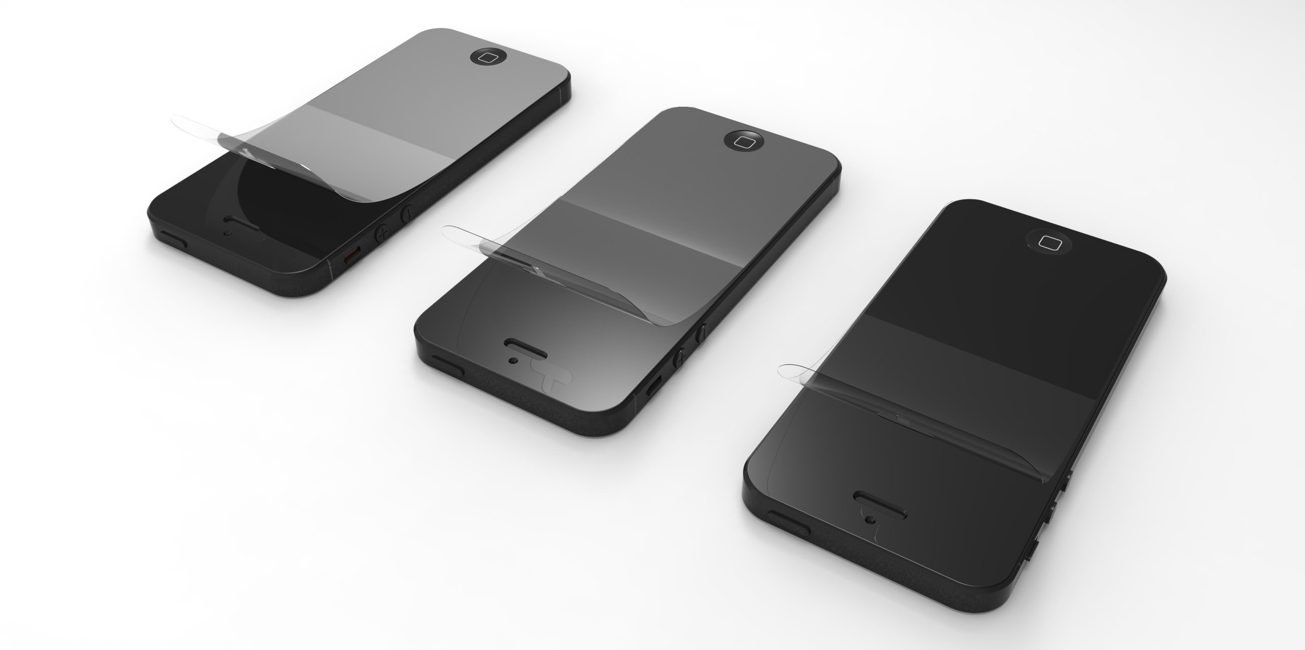 Iphone 5 with privacy screen guard 3D model_3