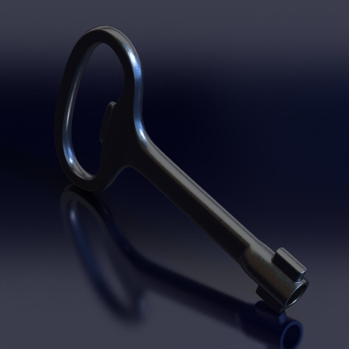 Electrical cabinet key without texture 3D model_21