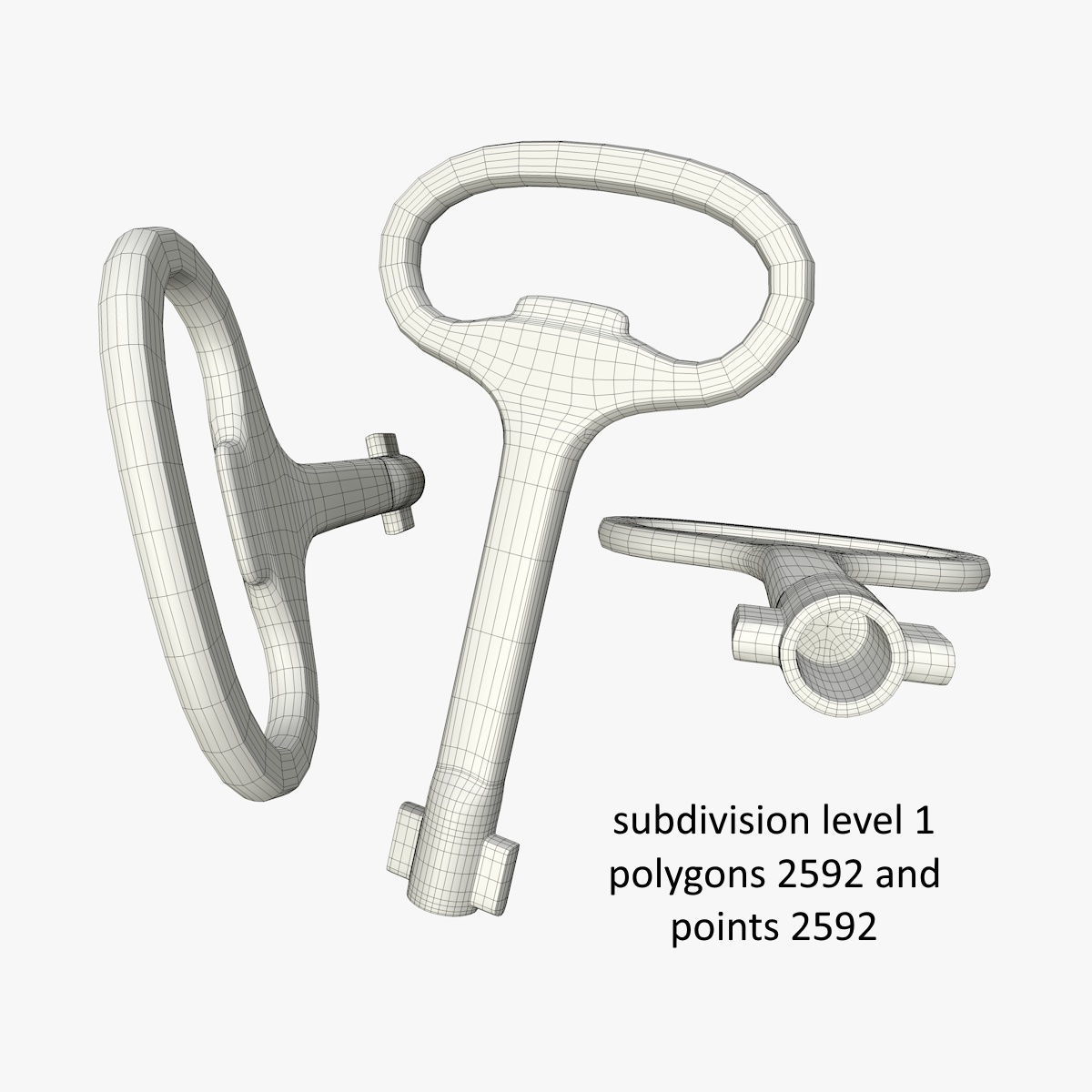 Electrical cabinet key without texture 3D model_15