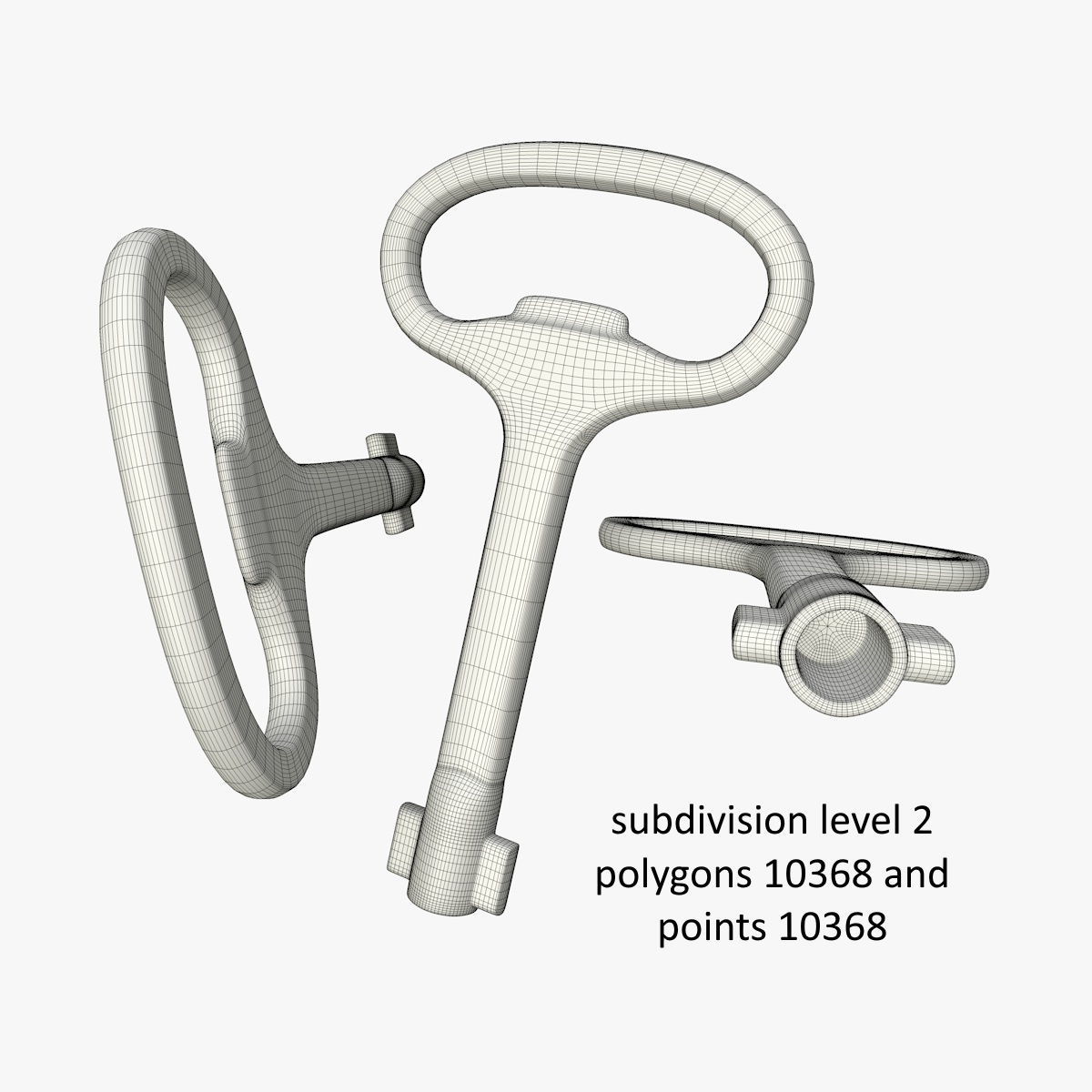 Electrical cabinet key without texture 3D model_16