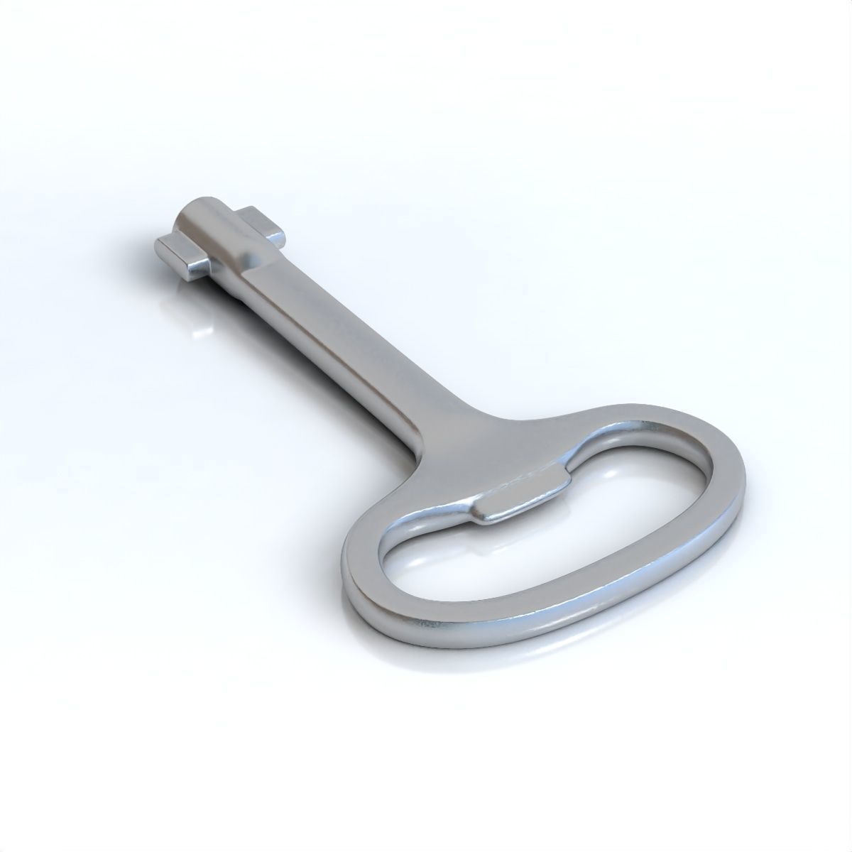 Electrical cabinet key without texture 3D model_7