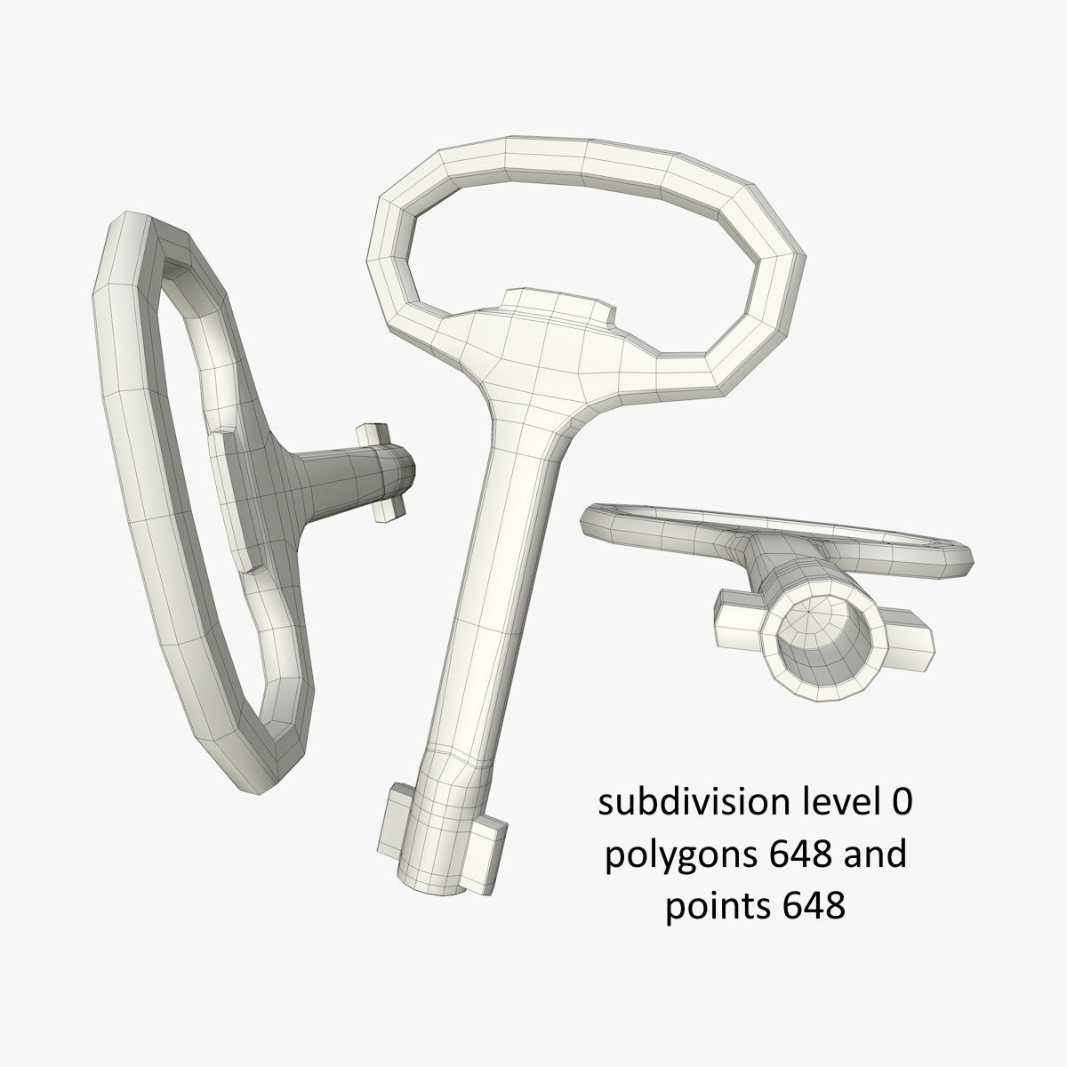 Electrical cabinet key without texture 3D model_14