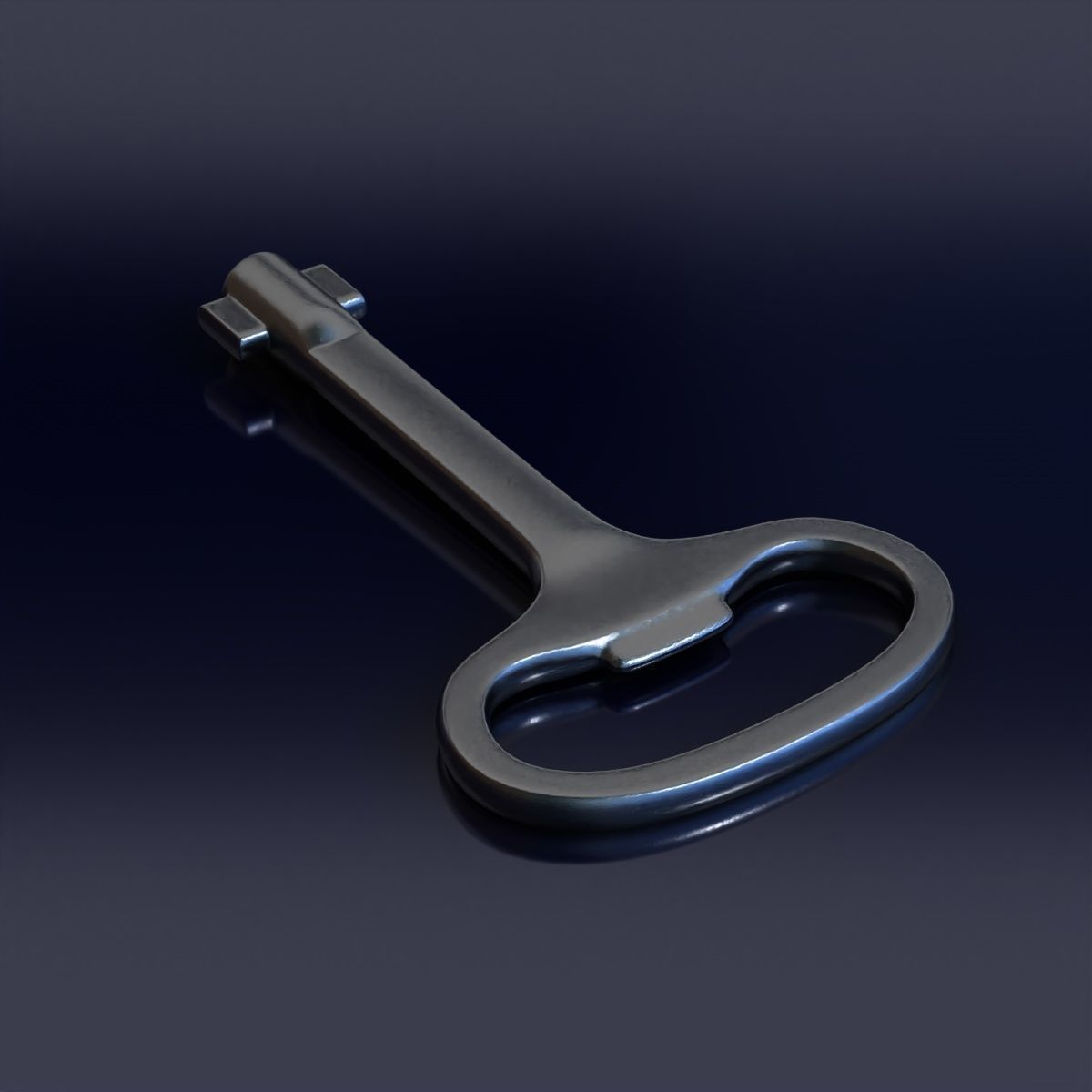 Electrical cabinet key without texture 3D model_12