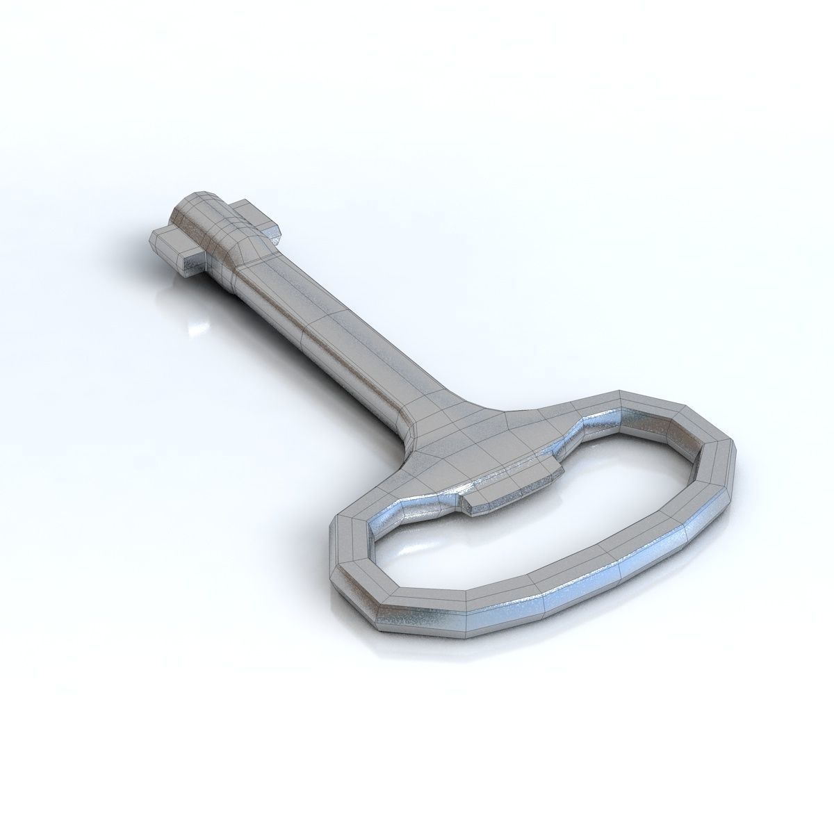 Electrical cabinet key without texture 3D model_8