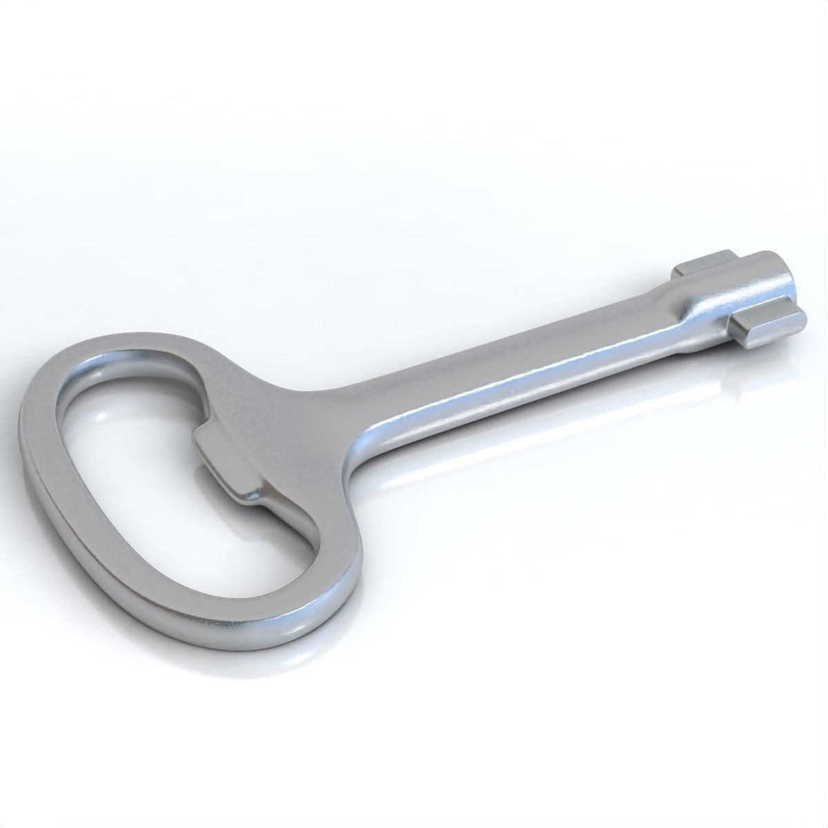 Electrical cabinet key without texture 3D model_4