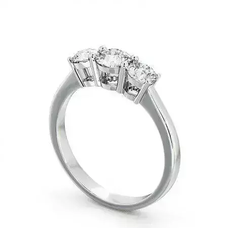 stl file three stone diamond engagement ring
