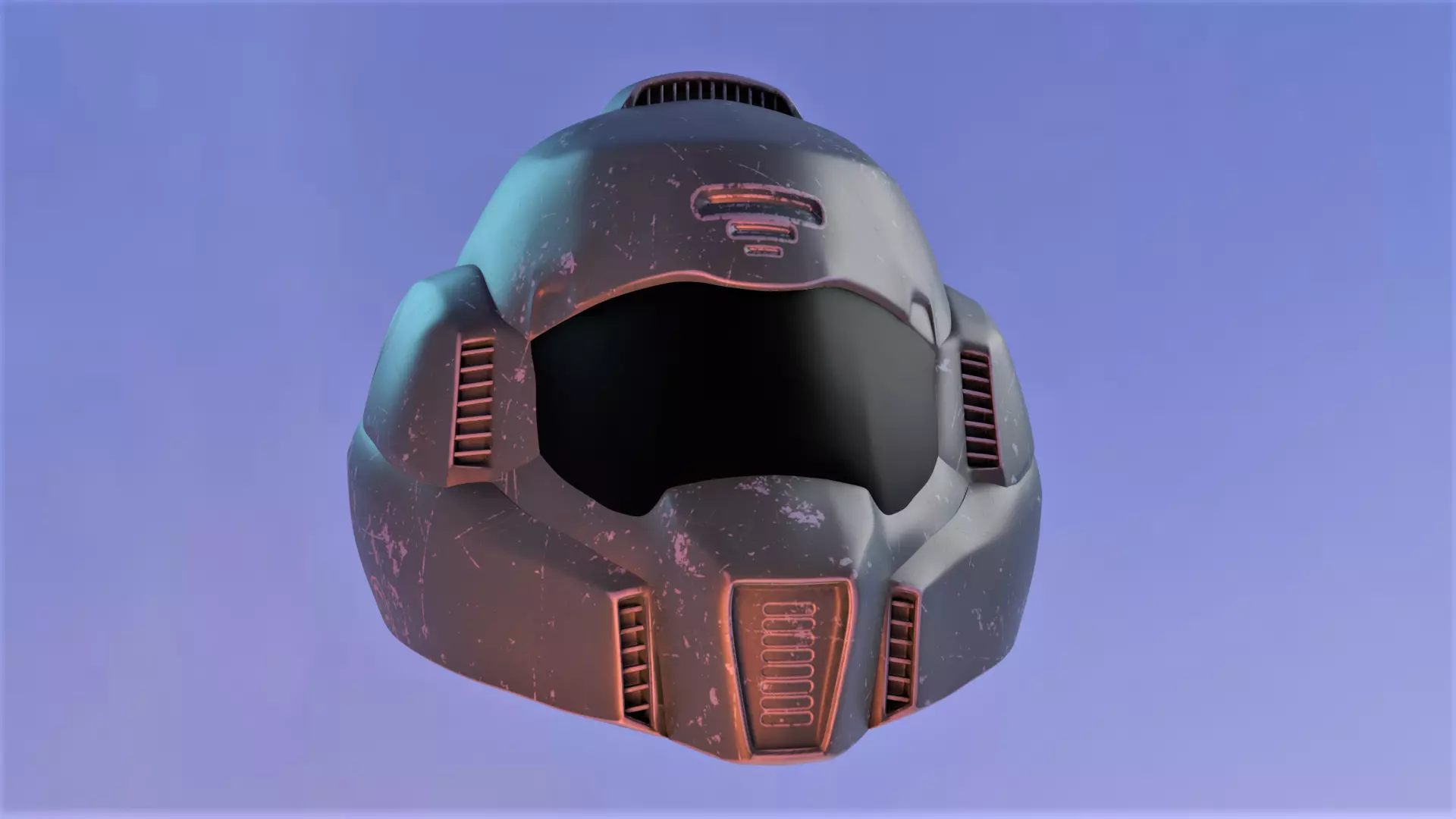 Space Marine Helmet Low-poly 3D model_0