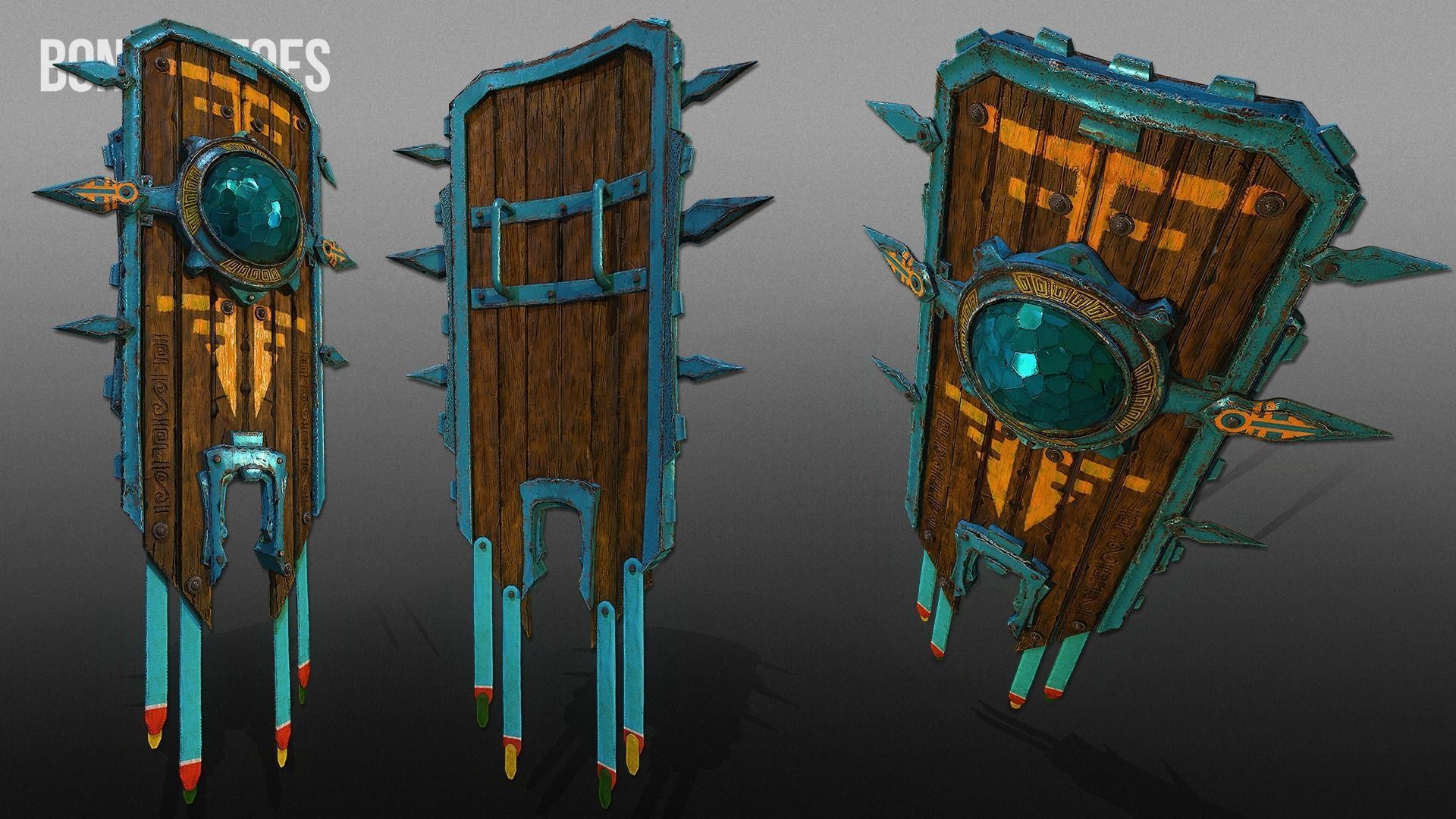 3D Aztec Wariror Shields - Game Ready Low-poly 3D model_4