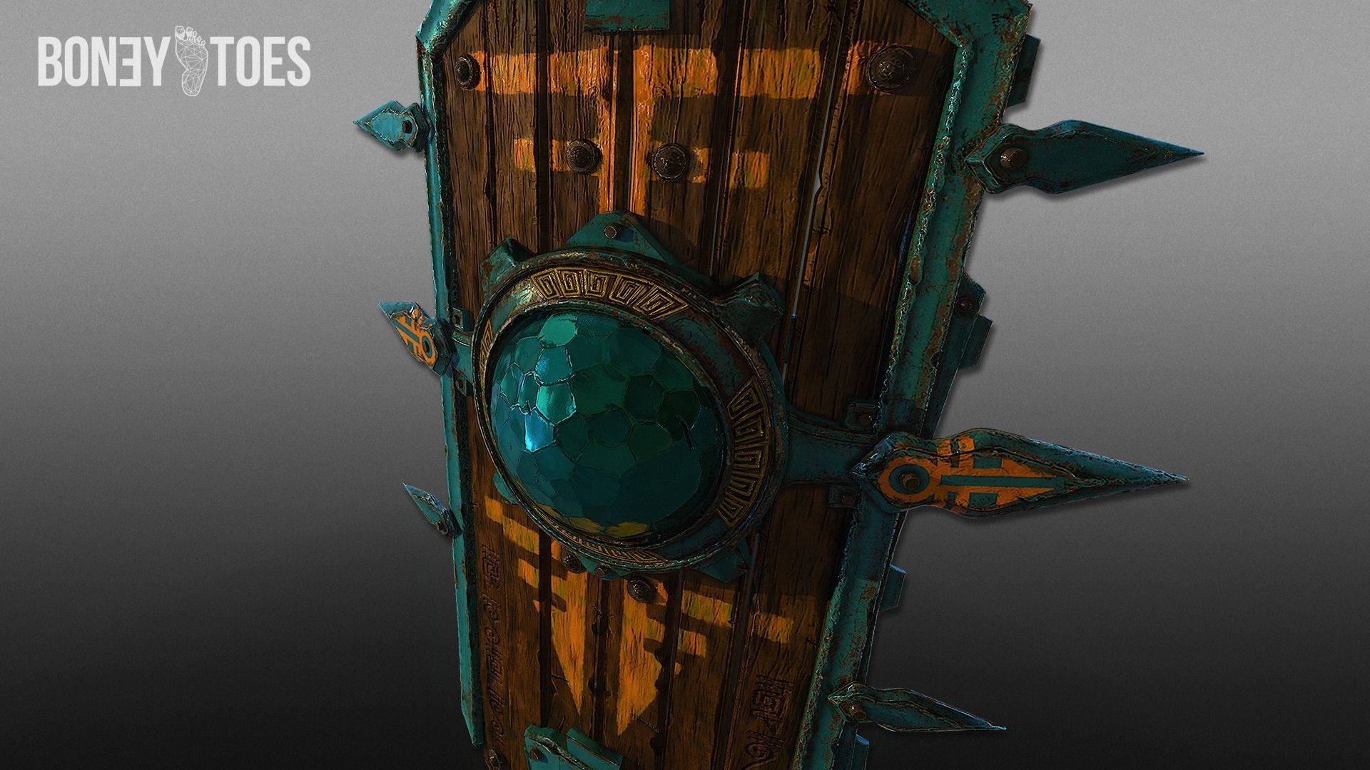 3D Aztec Wariror Shields - Game Ready Low-poly 3D model_10