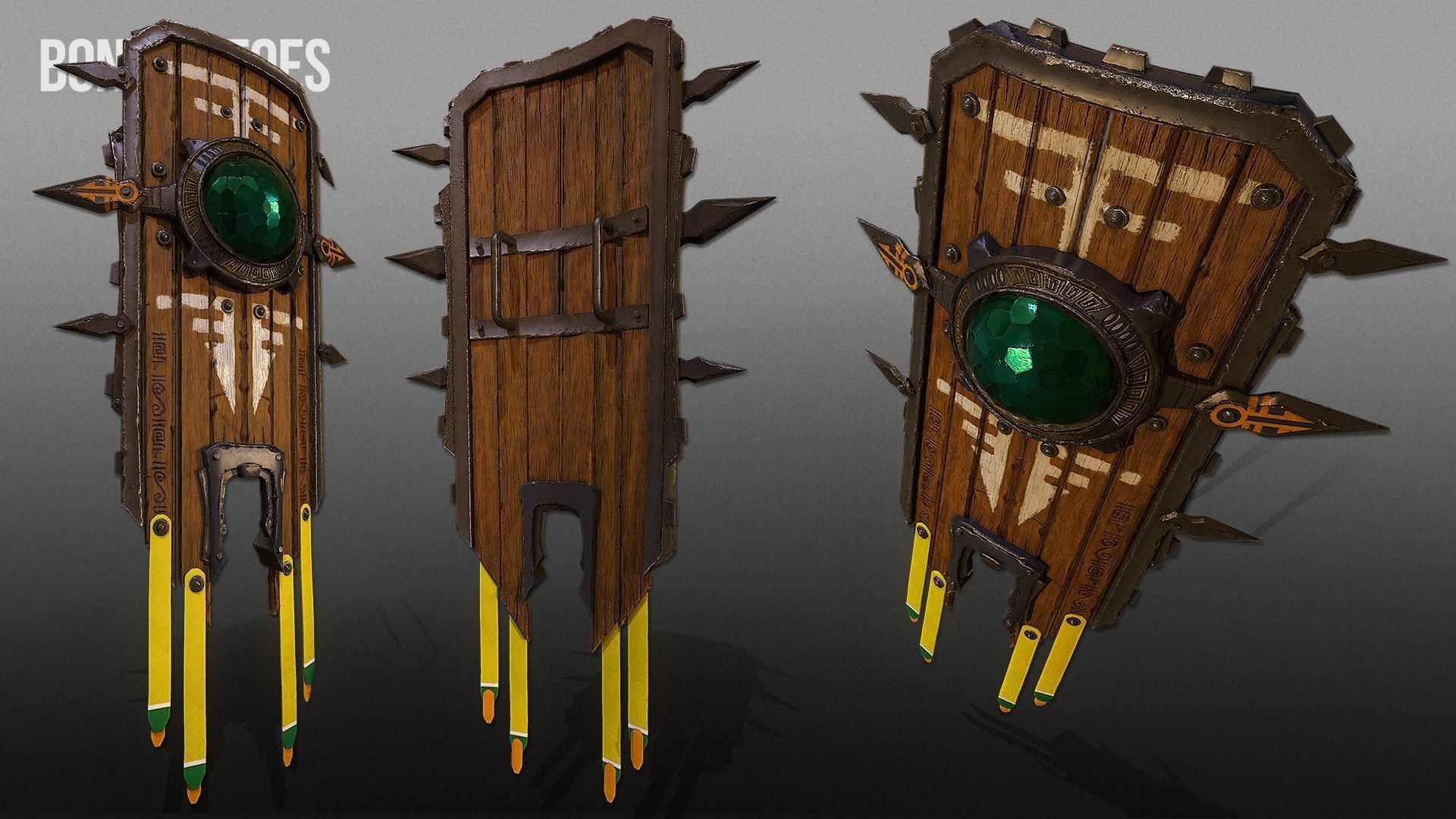 3D Aztec Wariror Shields - Game Ready Low-poly 3D model_5