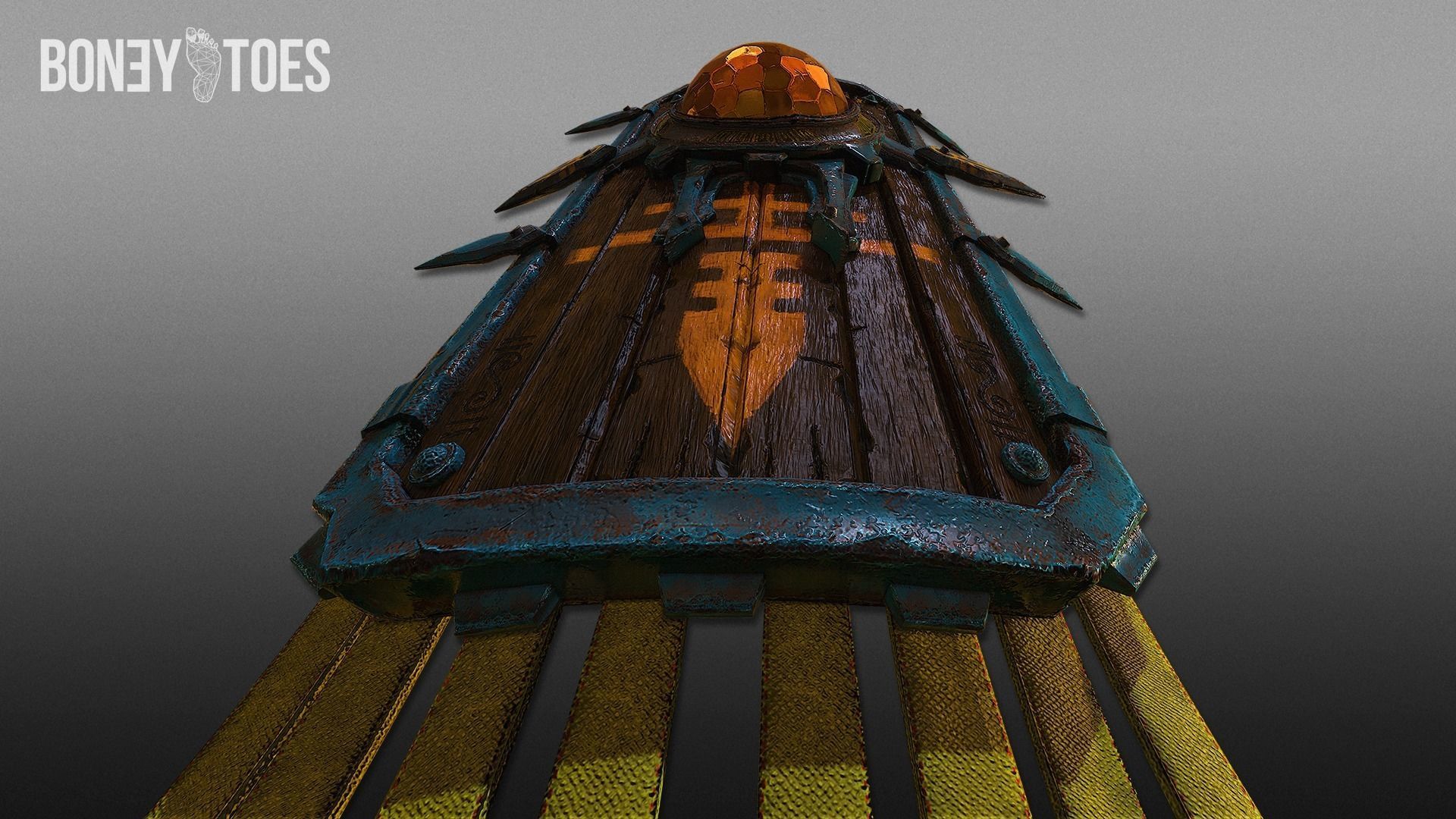 3D Aztec Wariror Shields - Game Ready Low-poly 3D model_11