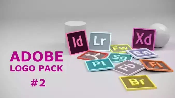 Adobe Icon or Logo pack 2 3D model