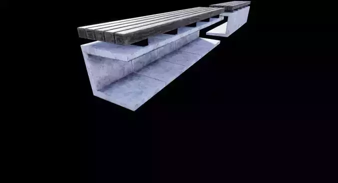 Old Worn Concrete Bench