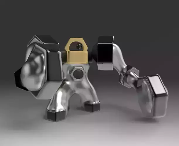 Melmetal silver robot 3D print model