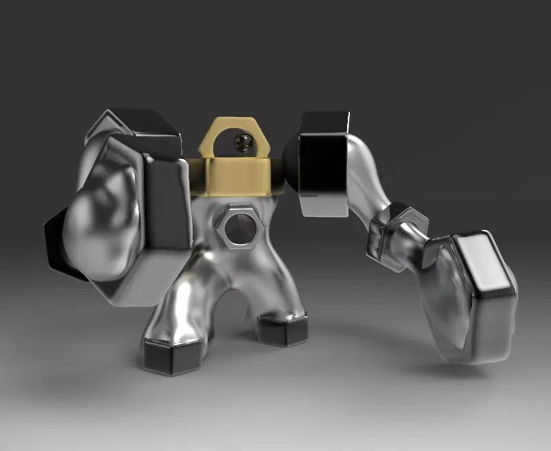 Melmetal silver robot 3D print model_0