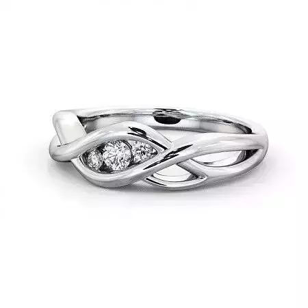 stl file twisted diamond engagement ring in gold