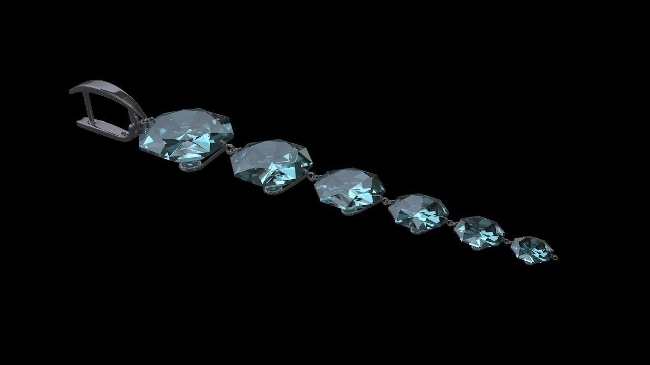 earrings diamonds Jewelry 3D model_3