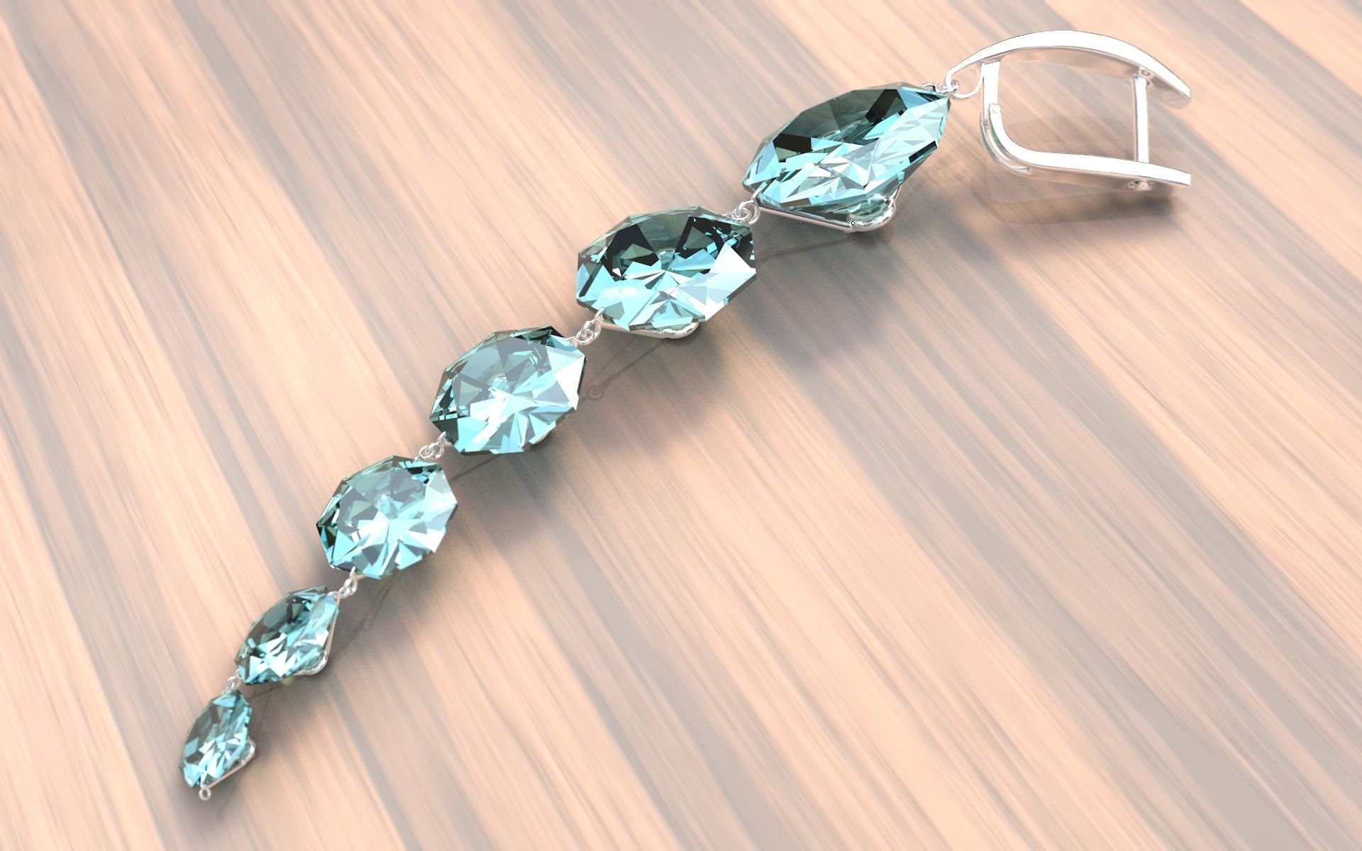 earrings diamonds Jewelry 3D model_0