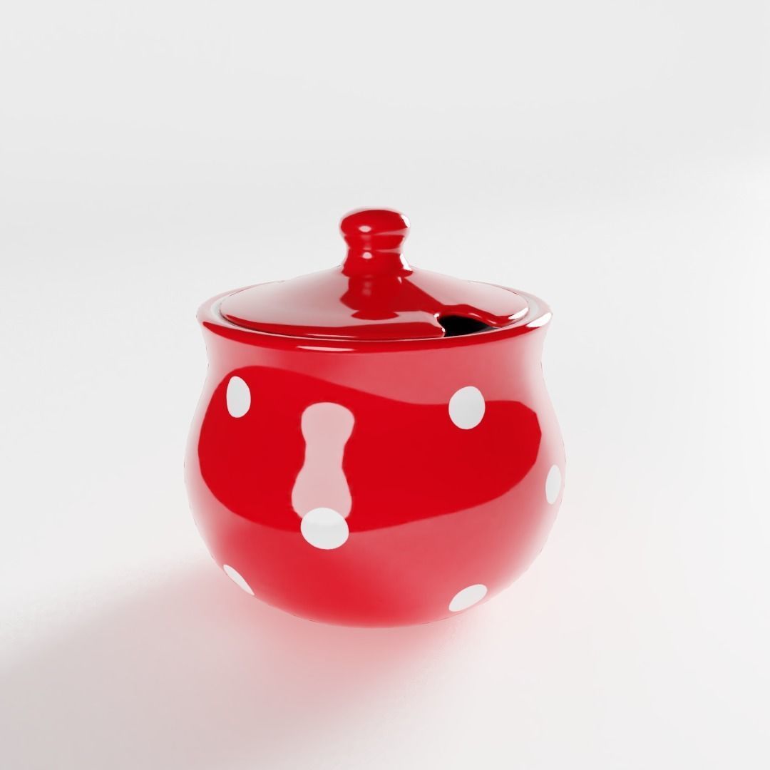 Polka Dot Sugar Bowl 3D model_1