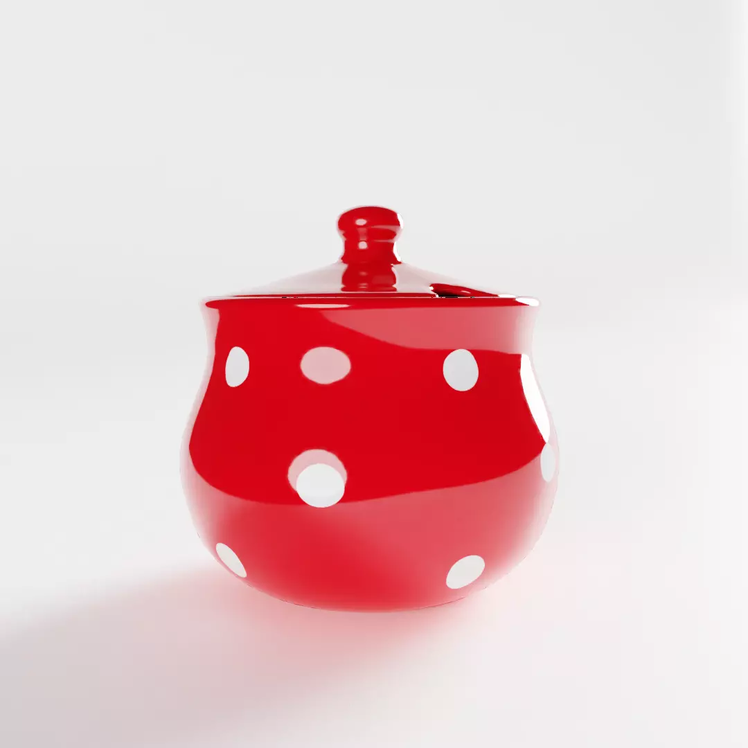 Polka Dot Sugar Bowl 3D model_0
