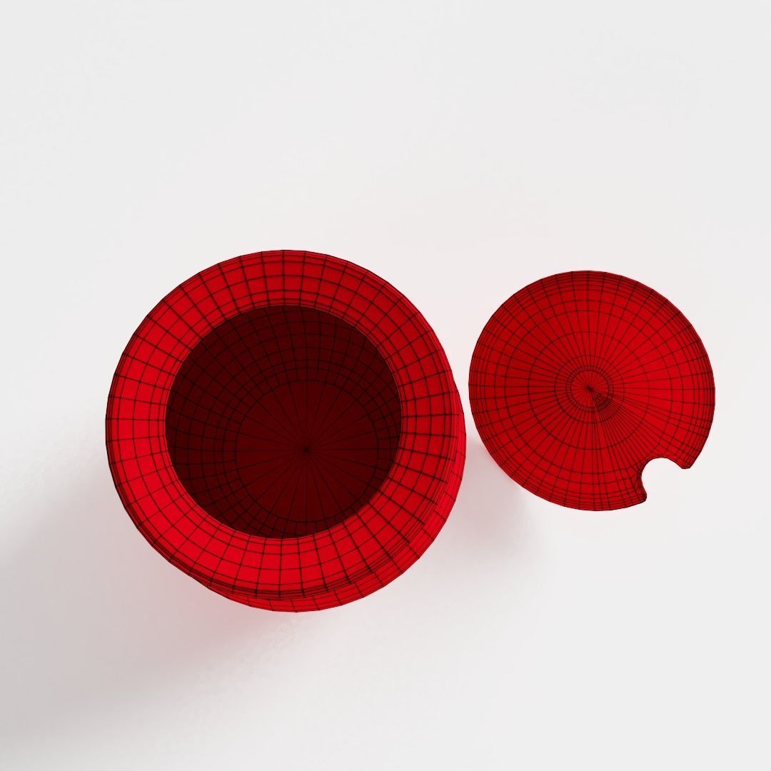 Polka Dot Sugar Bowl 3D model_4