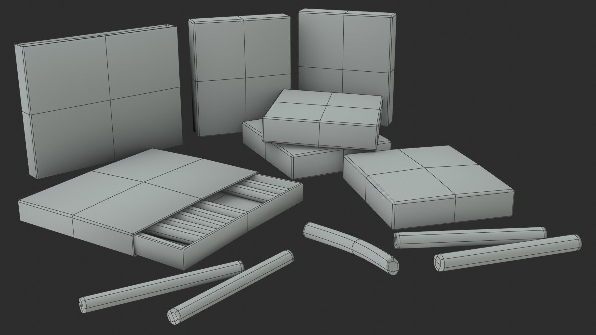 German Cigarettes WWII Low-poly 3D model_16