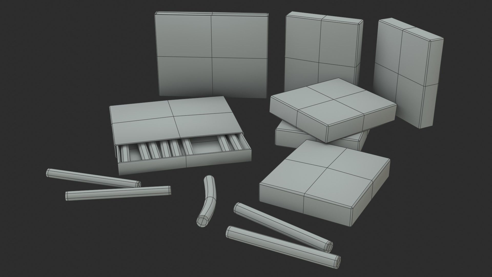 German Cigarettes WWII Low-poly 3D model_17