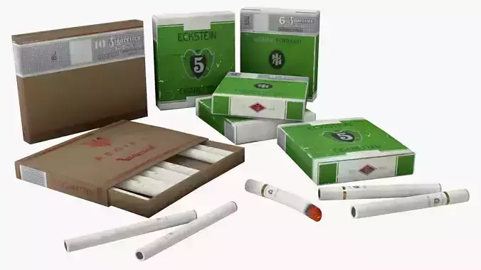 German Cigarettes WWII Low-poly 3D model
