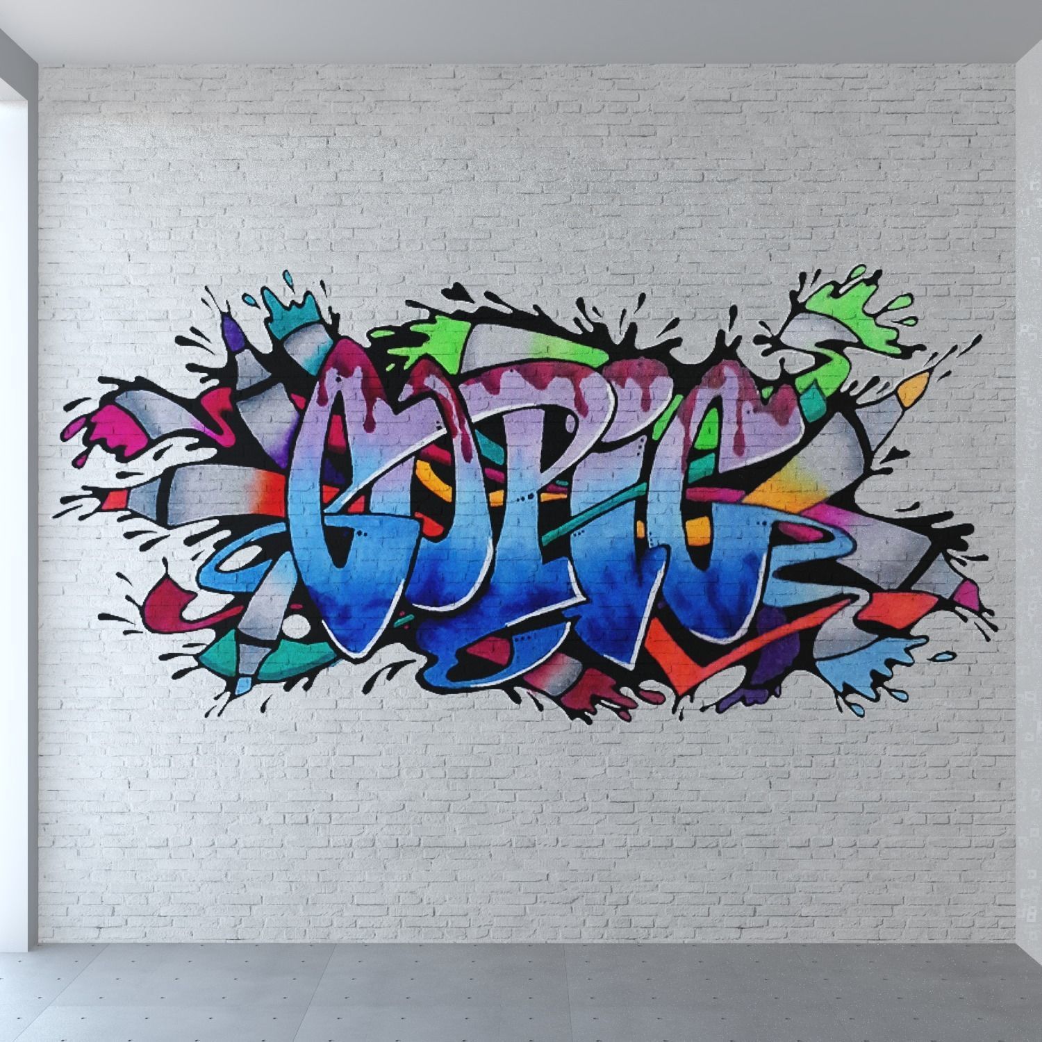 Graffiti - White brick PBR Texture_4