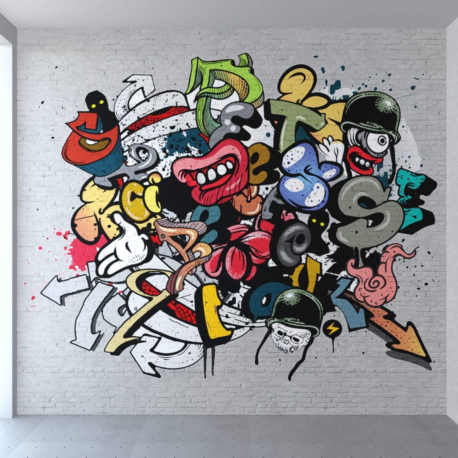 Graffiti - White brick PBR Texture_3