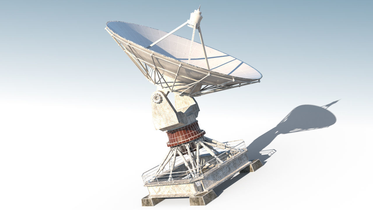 Radar PBR satellite dish Low-poly 3D model_8