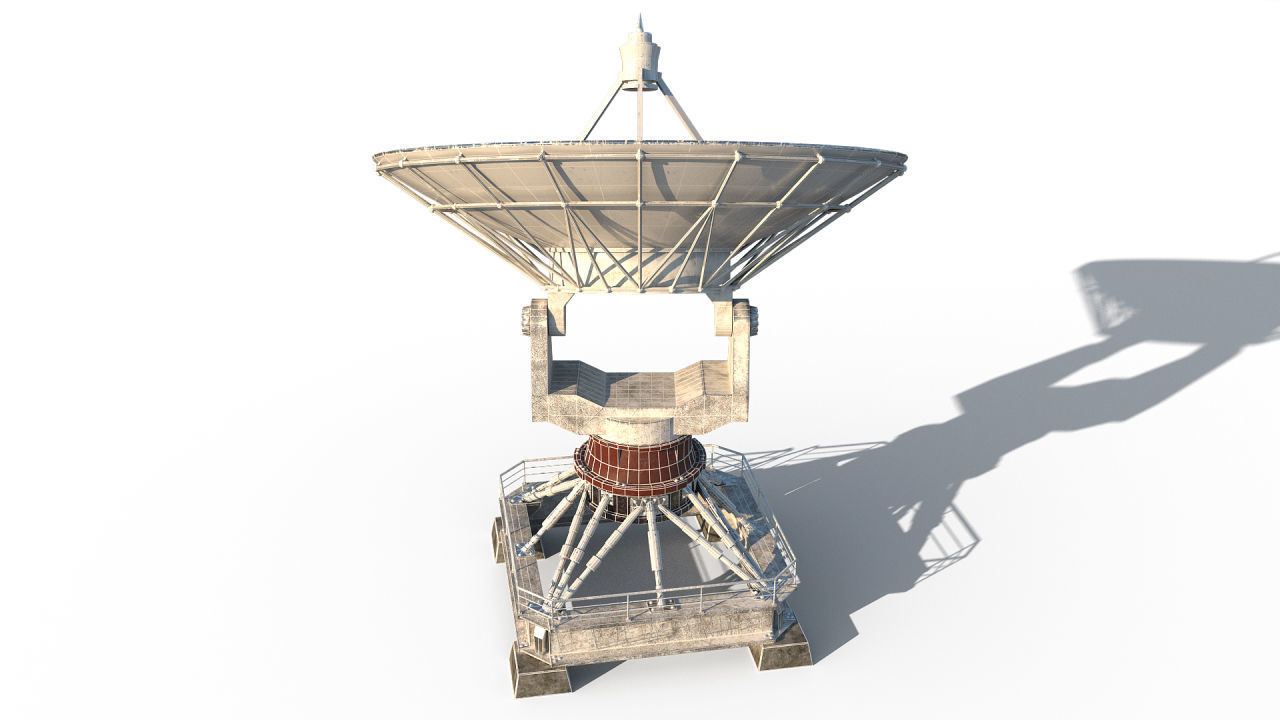 Radar PBR satellite dish Low-poly 3D model_6