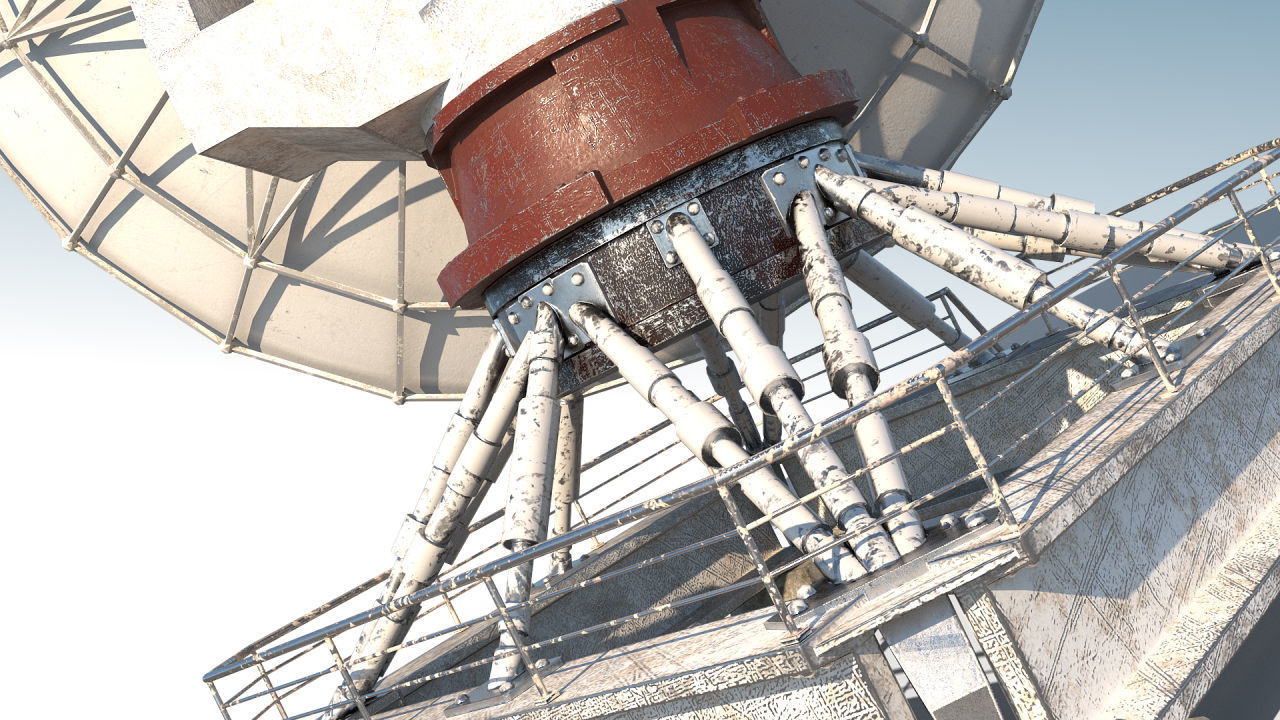 Radar PBR satellite dish Low-poly 3D model_2