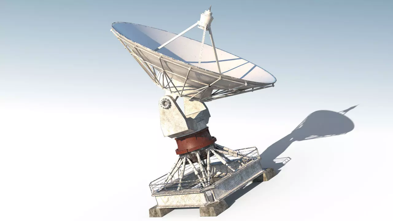 Radar PBR satellite dish Low-poly 3D model_0