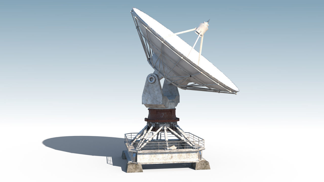 Radar PBR satellite dish Low-poly 3D model_4