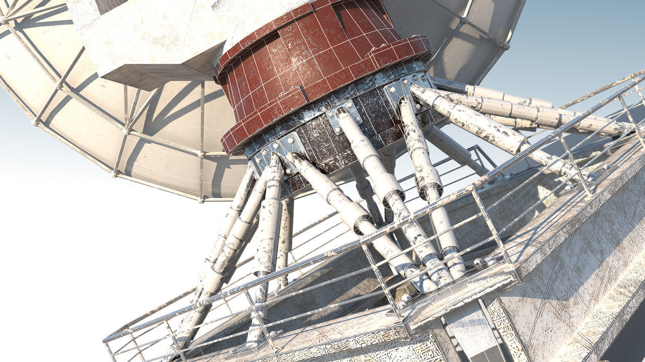 Radar PBR satellite dish Low-poly 3D model_11