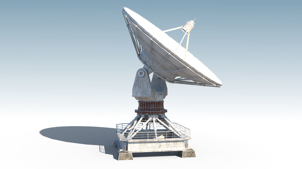 Radar PBR satellite dish Low-poly 3D model_10
