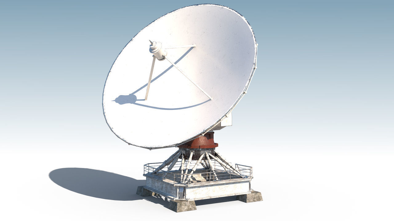 Radar PBR satellite dish Low-poly 3D model_3