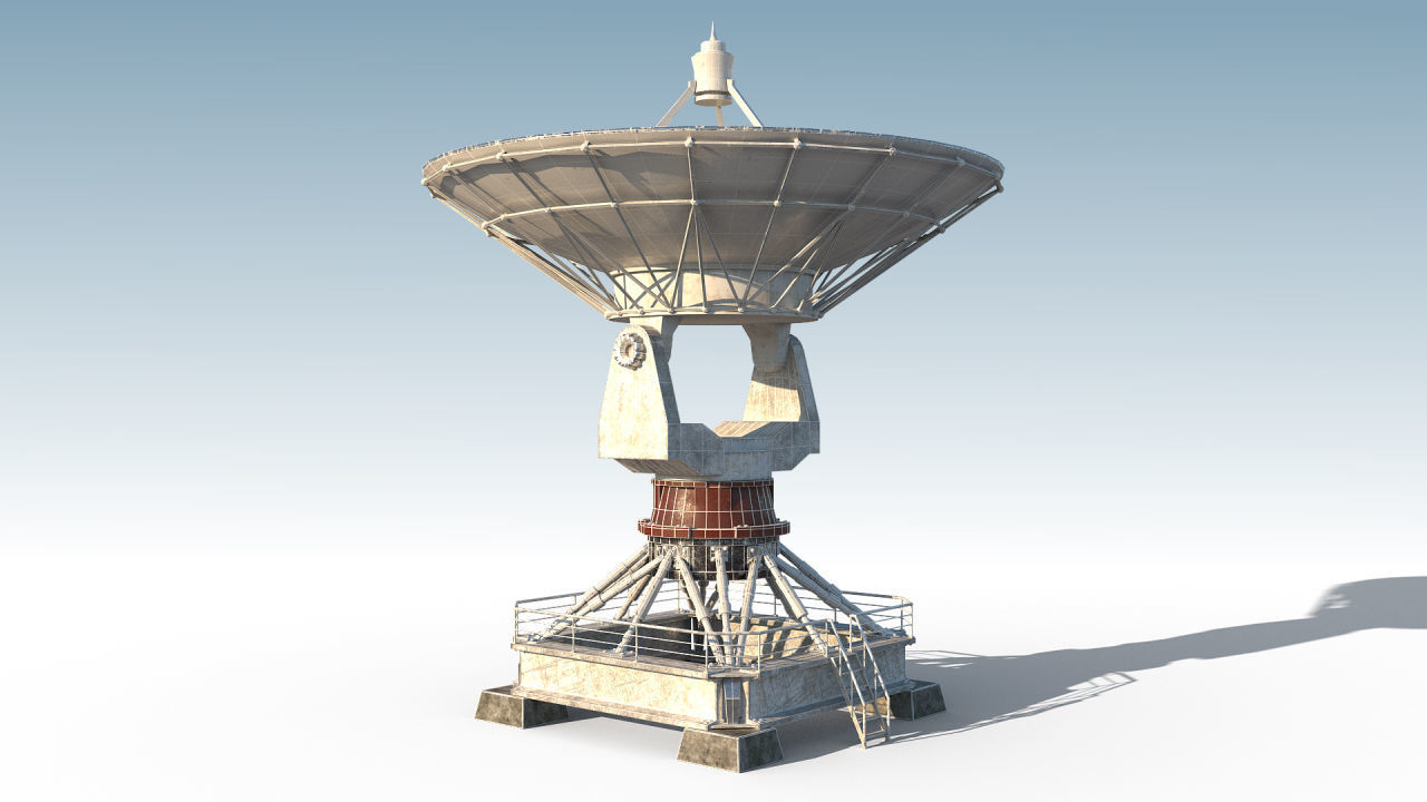 Radar PBR satellite dish Low-poly 3D model_7