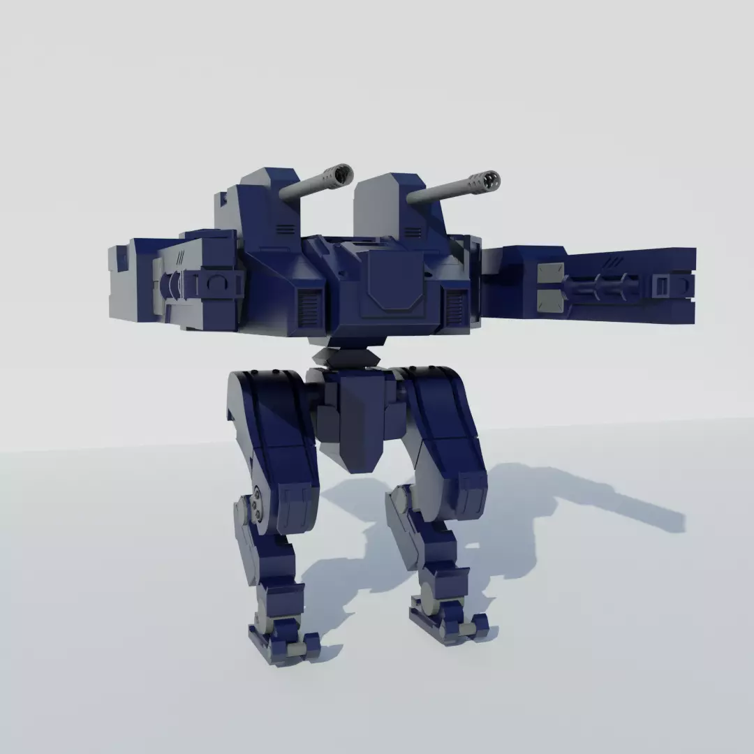 Sci Fi Combat robot  Low-poly 3D model_0