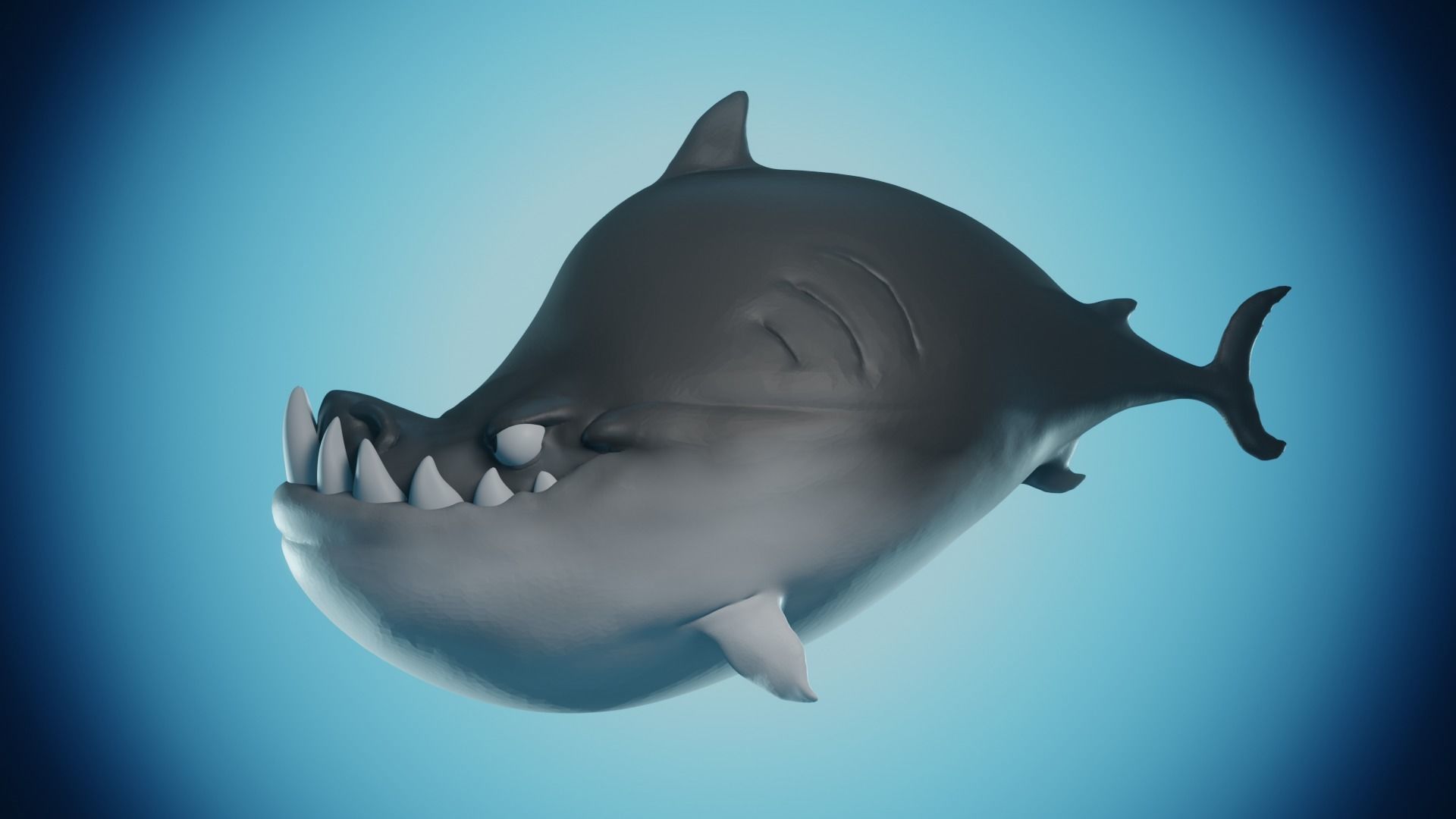 Shark - Cartoon Styled  3D model_1